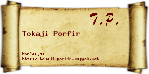 Tokaji Porfir névjegykártya